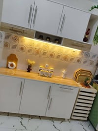 كاونتر MDF • متر ونص • سنك مرمر ١٢٠سم