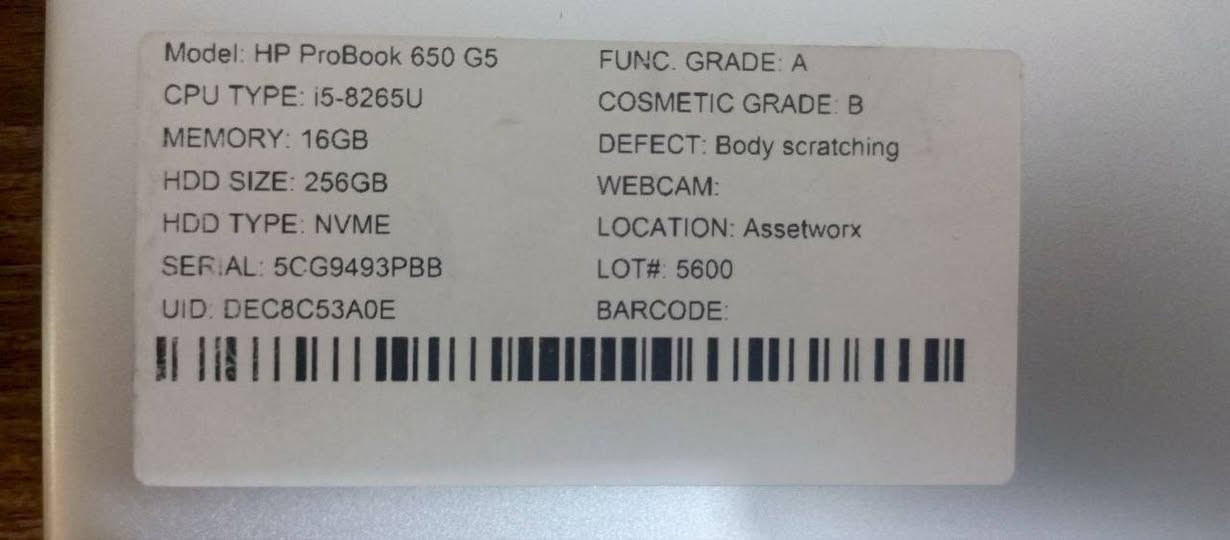 السلام عليكم ورحمة الله حاسبة نضيفة وما مستخدمة هواي بسعر مناسب مواصفاتها :💻 للبيع HP ProBook 650 G5
السلام عليكم ورحمة الله وبركاته عندي حاسبة نضيفة استخدام بسيط مواصفاتها:

🔹 المواصفات:
▪️ Intel Core i5 جيل ثامن 8265U
▪️ RAM 16GB
▪️ SSD NVMe 256GB سريع
▪️ شاشة 15.6 لمس
▪️ ألوان شاشة ممتازة وواضحة
▪️ كرت شاشة Intel داخلي (بدون كرت خارجي)
▪️ بصمة Fingerprint
▪️ منافذ كاملة USB / HDMI / Type-C

🔹 مناسب لـ:
✅ الدراسة والجامعة
✅ برامج الأوفيس
✅ التصفح والمشاهدة
✅ البرمجة والاستخدام اليومي

🔹 حالة الجهاز:
✔️ شغال ممتاز بدون مشاكل
✔️ سرعة ممتازة بالتشغيل
✔️ البطارية جيدة
✔️ ويا الشاحن


**إذا كنت صاحب هذا الإعلان وتريد حذفه لأي سبب، رجاءا أرسل رسالة إلى الدعم الفني**