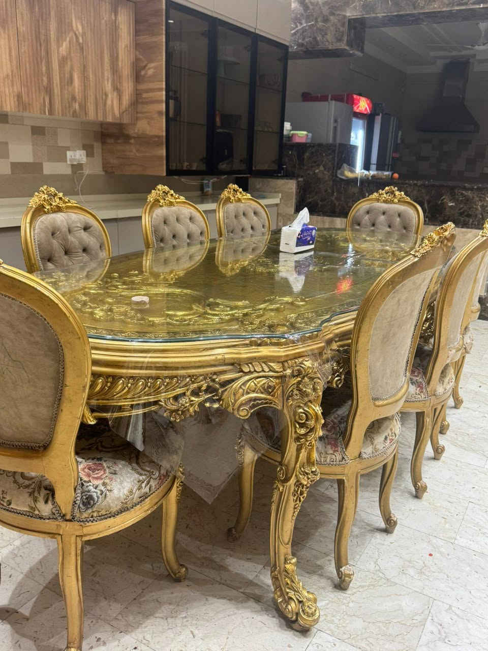 #للبيع
🔴ميز طعام مصري

🔴عدد الكراسي 8

🔴مستخدم بحاله الجديد
للاتصال
📞***********
