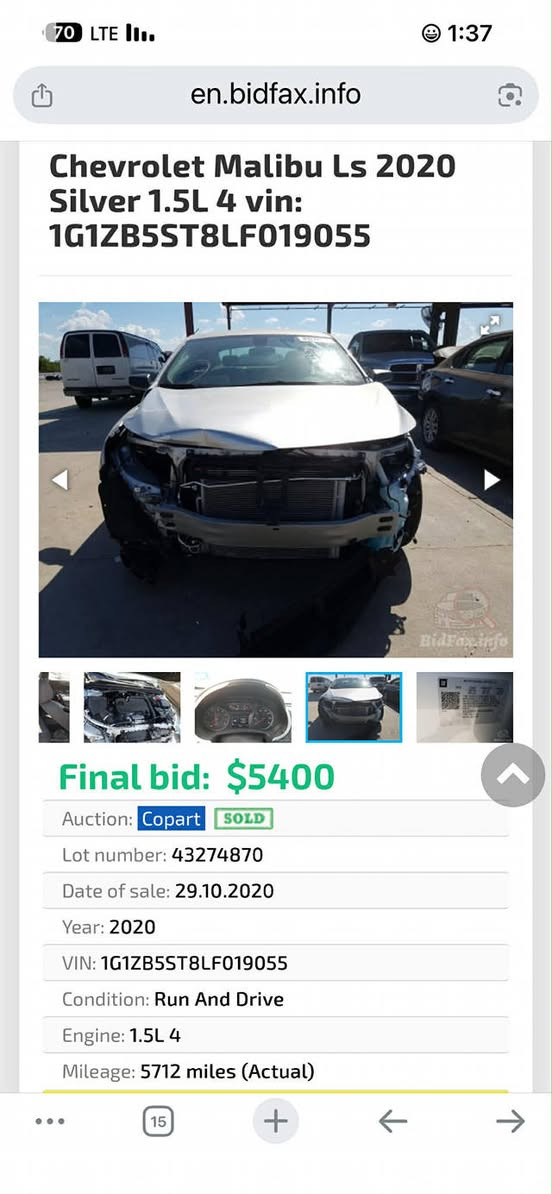 السلام عليكم
ماليبو 2020 باسمي 

رقم دهوك

ضرر بسيط

فقط قطعة وحدة صبغ جاملغ جهة السايق والبوند شوية بارد

شرط بدون اي دواخل او اي شي

ماشية 37 ميل 

سيارة بدون اي نقص سعر 110
***********
