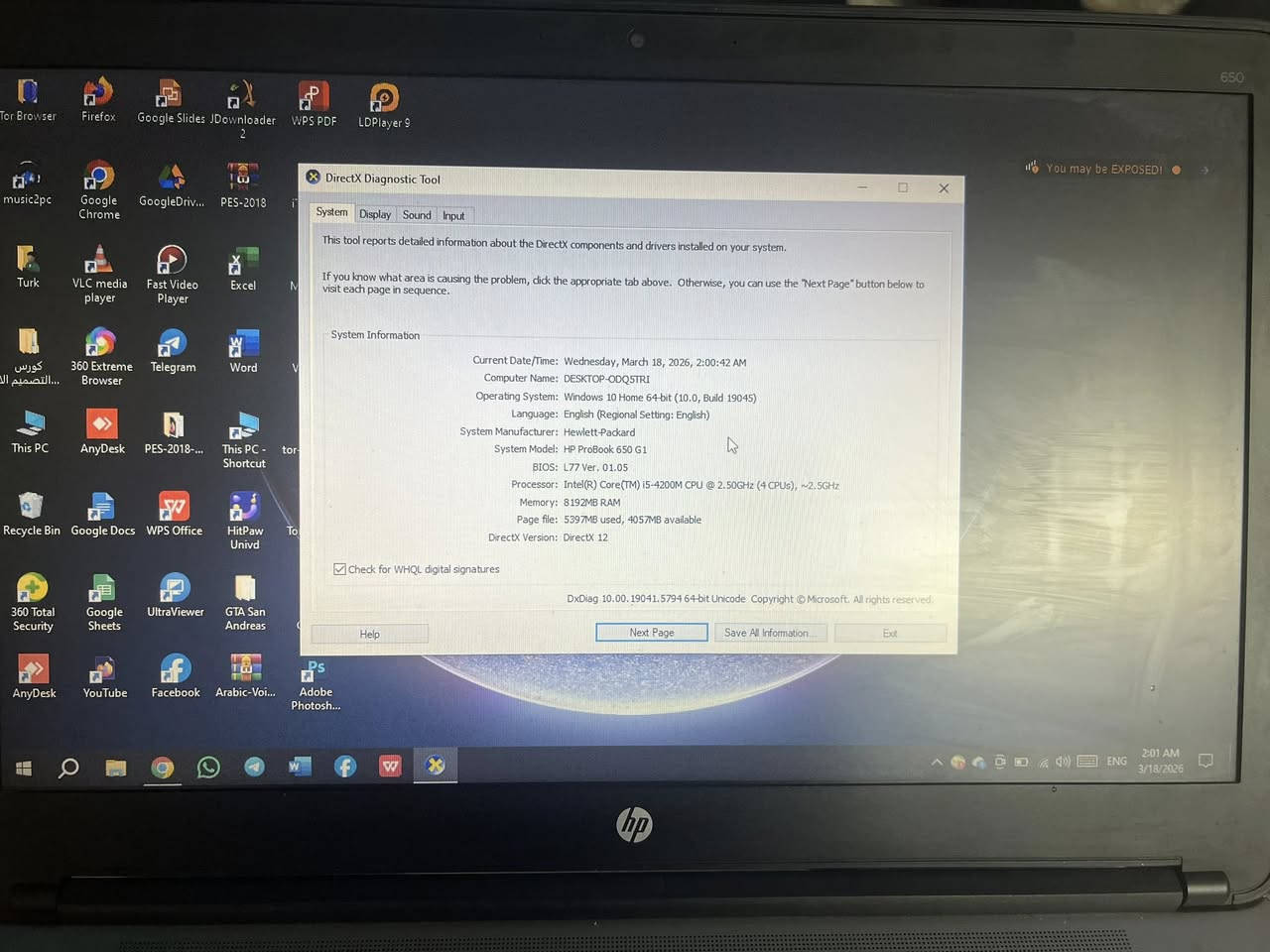 السلام عليكم
حاسبه hp للبيع نضيفه ما بيها اي نقص

2.50GHZ بسرعة Intel Core i5-4200M :المعالج •

• الرام: 8GB

Intel HD Graphics :كرت الشاشة •

• الشاشة: 15.6 بوصة

السعر 200 
مكاني بغداد الحريه
للتواصل واتساب

***********
