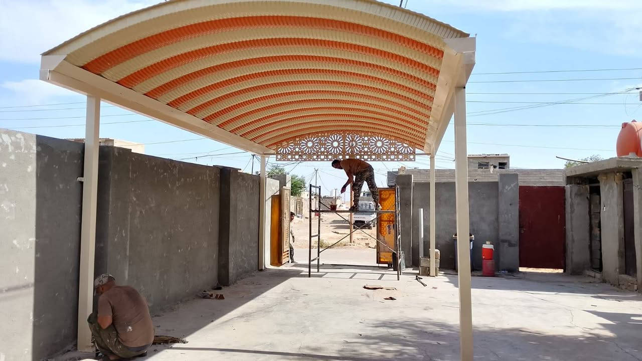 تم بعون الله عمل سقيفه في منطقة النهروان ونشكر كادر مكتب الصادق اللسقائف كي سبان سعر المتر 23الف***********
