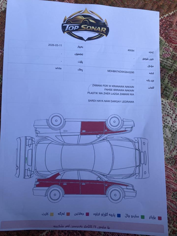 نیسان سەنی لاکشمیبا ٢٠١٩
6 پارچەی ھەیە پێش و پشت کەپس

مەکینە و گێر بەشەرت 

نرخ $ ٨٧ وەرەقە مەجالێکی کەم 

رەقەم مۆبایل:  ***********
