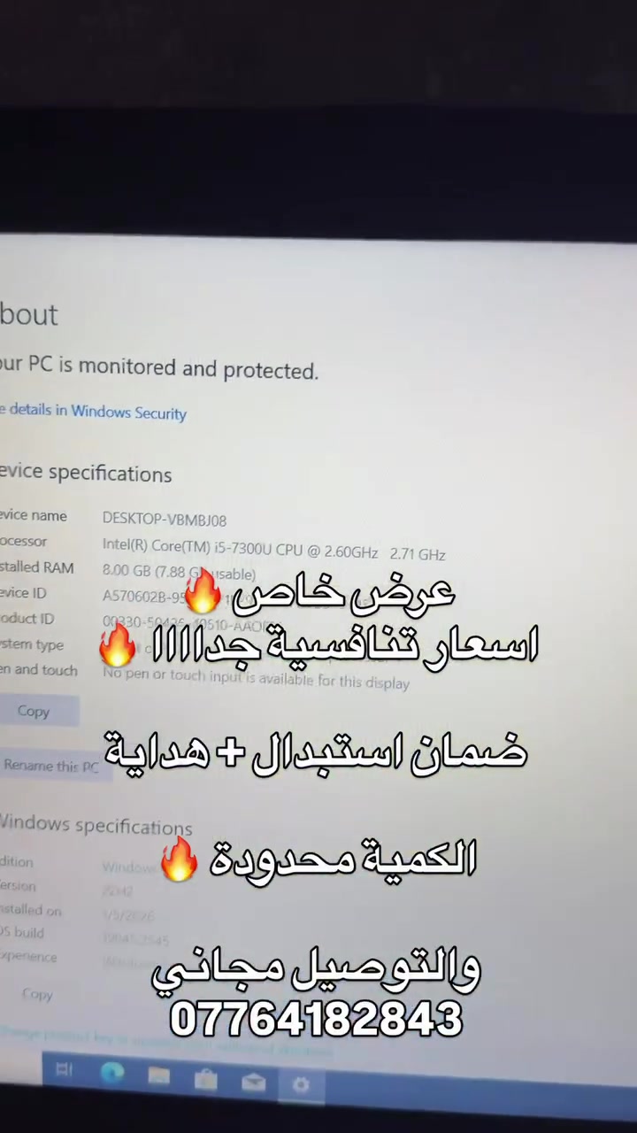 ⁨ ⁨ عرض خاص والاسعار التنافسية  يم ( القمة ) تلكوهن بس 🔥🔥🔥✅

8 قطع اخيره من الابتوبات المسستمعل عليها عرض خاص 🔥

ونضافة القطعه ٩٩٪؜ 🔥✅ موديلات راقة 🔥✅

آختار القطعه الي تعجبك ومن هاي العين قبل هاي 🔥🩶🙏

🔥🔥 ويه مكتب ( القمة للإلكترونيات ) سارع بالحجز 🔥✅

ضمان شهر كامل استبدال ✅🔥 + الشاحن الاصلي 🔥
+ ماوس هديه 🔥

الكميات جدا محدوده 🔥

للحجز والاستفسار يرجى مراسله الصفحه او الواتساب 
*********** 

احجز بسرعه يوصلك طلبك بسرعه 🔥⁩⁩
