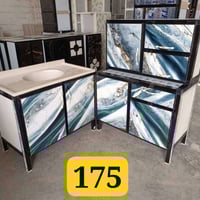 كاونتر المنيوم • ٣ قطع • سنك مرمر