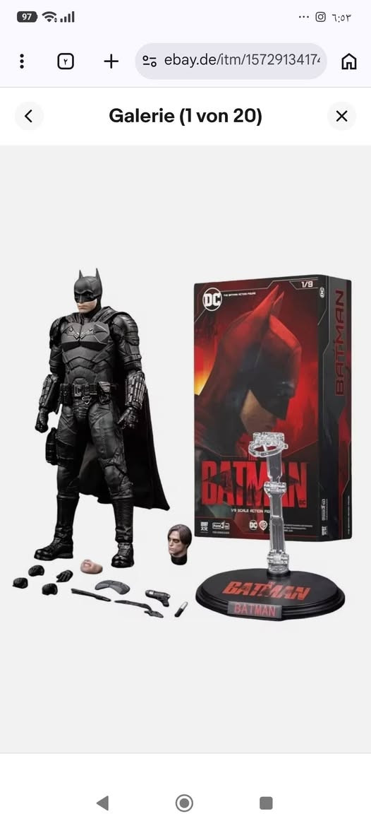 متوفر للبيع
مجسم باتمان من فلم the batman 
استعمال مره واحد فقط للتصوير 
من شركة fondjoy الرائعة
🚨ملاحظة // يجي مع راسين اضافيات واحد داخل الباكيت والثاني يجي وحده موجود بالصورة الاخيرة اذا تحب تشوفه 
السعر ٤٠ قفل 🖤
توصيل ٣ الاف كل العراق


**إذا كنت صاحب هذا الإعلان وتريد حذفه لأي سبب، رجاءا أرسل رسالة إلى الدعم الفني**