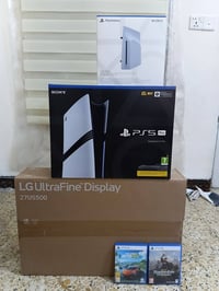 جديد كلش وصل موجود بلي 5 برو + سيدي درايف +شاشة LG 4K 27 HDR10 مع قرصي...