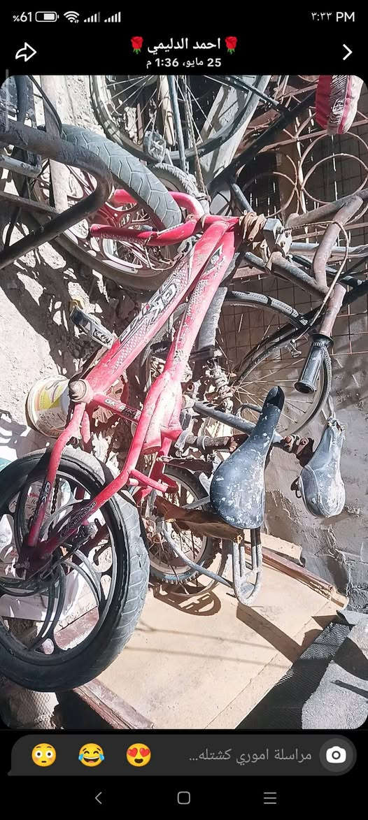 السلام عليكم بايسكلات متروكات سعرهن 125 وبيهن مجال الاتصال على هذا الرقم ***********

