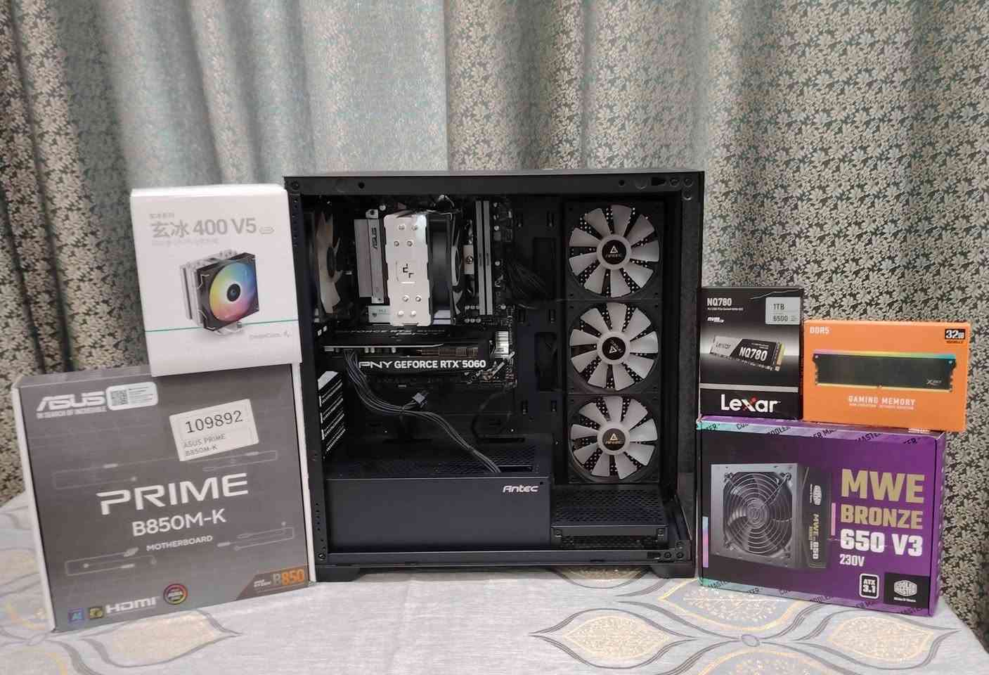 كيس مستعمل قليل جداً السعر 1,625,000
CPU R5 7600
GPU RTX 5060  
RAM 32GB 6000 CL30 DDR5 RGB 
 B850m-k DDR5 ASUS PRIME 
M.2 1T LAXER NM790 GEN 4 
POWER 650W CROSAIR MWE BRONZE V3
Deepcool AG400 V5 ARGB Single
CASE ANTEC CX300 ARGB BLACK 
Windows 11 Pro Original Key


**إذا كنت صاحب هذا الإعلان وتريد حذفه لأي سبب، رجاءا أرسل رسالة إلى الدعم الفني**