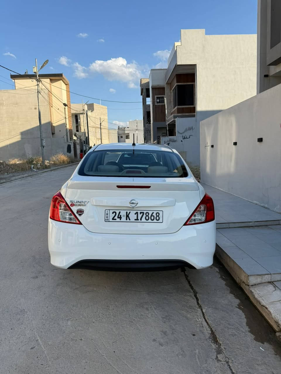 #بيع_مناسب

نيسان صني هندي موديل ٢٠٢٤ 
ماشيه ٣٤ كم 
مابيه ضرر مابيها صبغ 
تبريد قطعتين 
شاشه تحكم ستيرن 
سياره اقتصاديه فول وتبريد ثلج 
رقمها دهوك تحويل مباشر
السياره جاهزه ومابيها اي نقص 
سعرها مناسب
العنوان الموصل 

رقم الهاتف ***********
السعر 
121$
