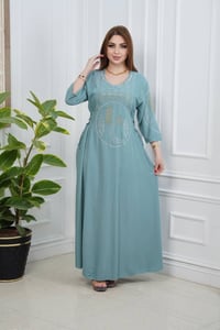 دشداشة نسائي • كشمير ستراس • مقاسات 2XL-5XL