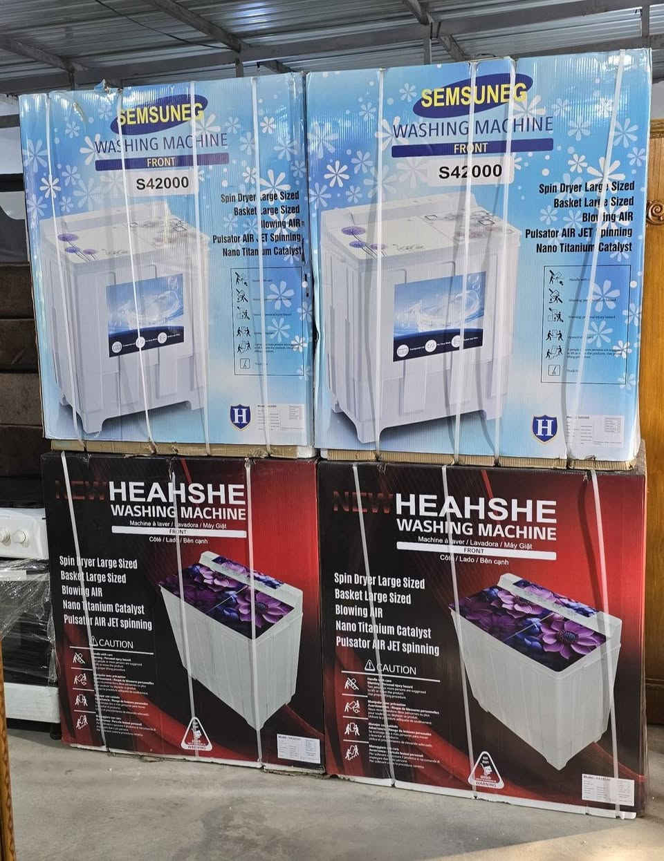 اثث بيتك بأنسب الاسعار سعار الشمال 🌹 
وصول حاويه من الغسالات الرويال والهيتاشي وسامسونك  الحجم الكبير ب225
والحجم الثاني 195
صلاح الدين ناحية العلم قرية الربيضة خلف مدرسه سومر للبنين 
***********
يوجد خدمة توصيل داخل المحافظة فقط 🚛
