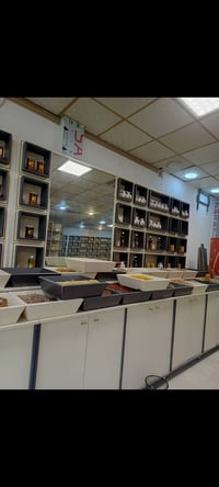 رفوف جداريه عدد 2+ بوفيات عرض وتخزين عدد 4  طولهن بعد التركيب 7 متر وا...