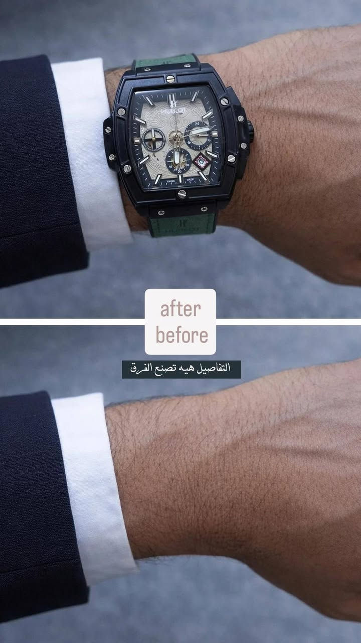 ساعة ماركة هوبلوت 
تجيك بعلبة الشركة وكارت الضمان نفس الفيديو 
اختار ساعتك… وخلي حضورك يسبق كلامك 🔥
لأن التفاصيل الصغيرة تصنع الفرق الكبير.
اطلبها هسه شمنتضر ؟ 
ماركة HUBLOT الاصلي فقط 
وزن الساعة 144  
قفل فراشة + سير حلقات تصغير وتكبير 
ختم حراري على طول الساعة 
سناتر ثواني وساعات نظام 24h 
ومنفذ شهري


**إذا كنت صاحب هذا الإعلان وتريد حذفه لأي سبب، رجاءا أرسل رسالة إلى الدعم الفني**