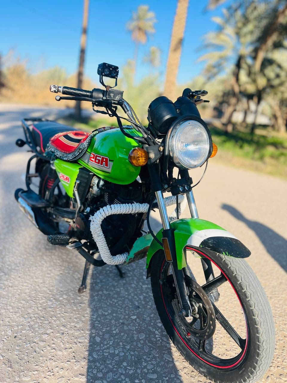 السلام عليكم دايون نفخ للبيع موديل 2022اوراق اصولي محرك 200سيسي الدراجه مكفوله كهربائيات كلها شغاله  شراي يجي خاص او يتصل ***********
