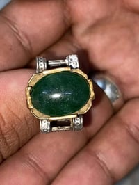 خاتم • عقيق أخضر • فضة925