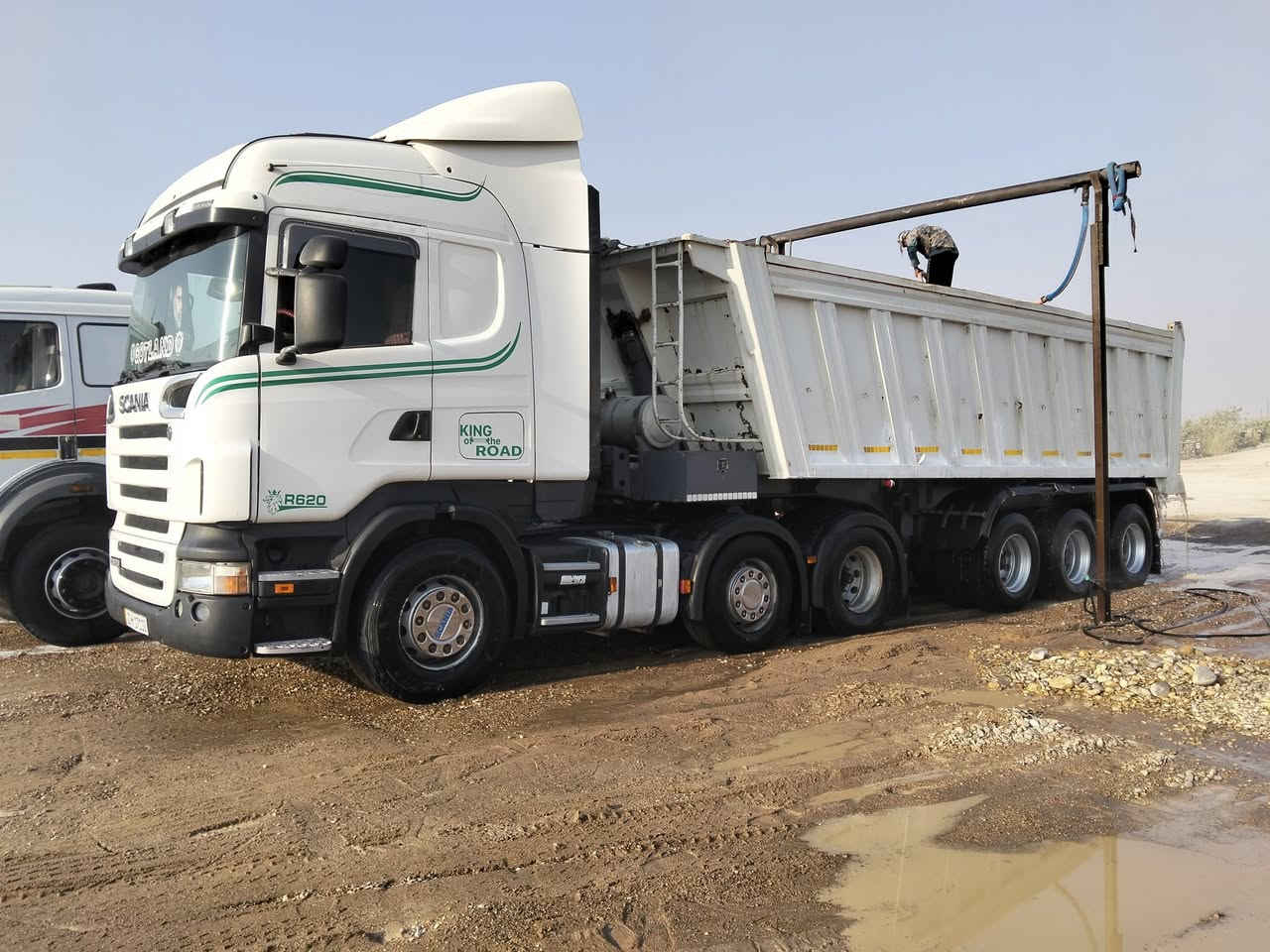 للبيع سكانيه تريله قلاب مربوطه 4محاور مكفوله تخم تاير رقم اربيل جديد هزه فحص جديد تحويل ثاني يوم مكينه 620 لاتنقيص ولاتبخير  كير كهربائي جاهز للشغل السعر 440 مكاني البصرة القرنه ***********#***********
