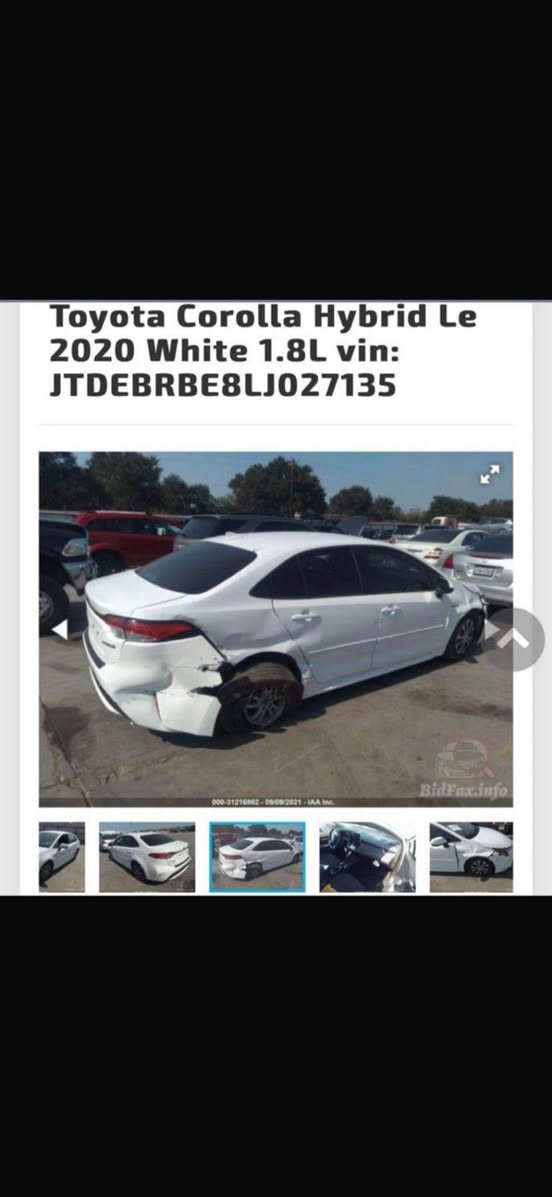 السلام عليكم
كورلا امريكي هايبرد ٢٠٢٠ 
بدون اير باك 
بدون تبديل 
بدون دواخل 
بجم كبس 
حادث كما مبين ضربه جانبيه وتم صبغها فقط 
عداد اقل من ١٠٠ 
السعر ١٤٥ وبيها مجال
العنوان / بغداد الاثورين  ***********
