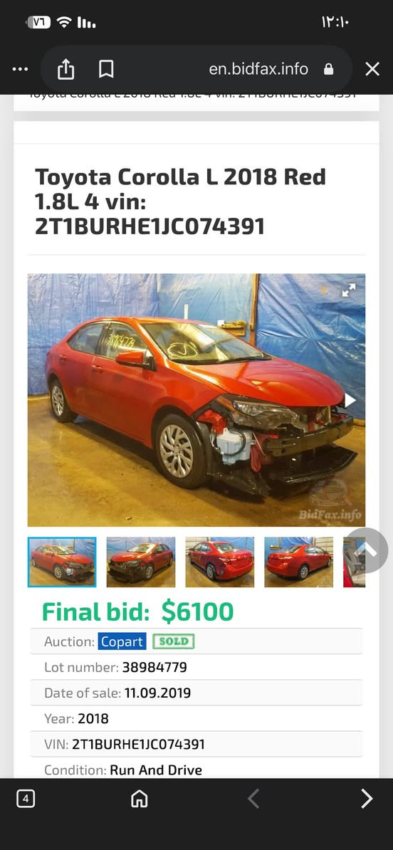 سلام عليكم كورلا 2018 Le مواصفات معروفه حادث قطعتين فقط بدون ارباك بدون داخل كامله مابيهه نقص مكينه وگير كفاله رقم انگليزي بسمي سنويه 2030وهزه جديده تحويل ثاني يوم السعر 141وبي مجال *********** الشراي يتصل
