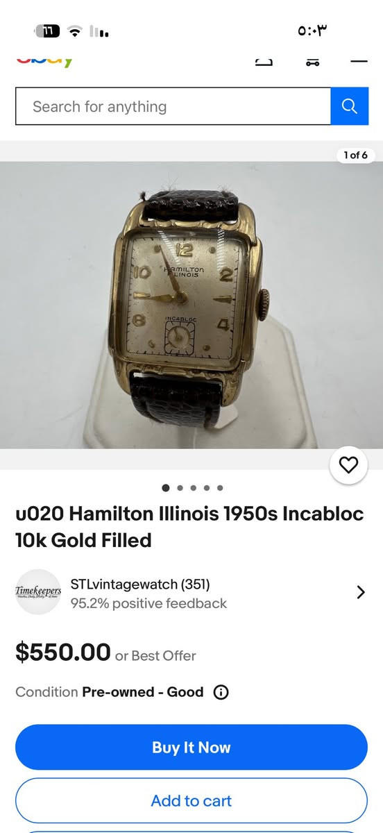 ساعه ماركة هامتلون
سويسري اصلي
 تغليف ذهب

نصب تكويك

سنتر ثواني منفصل

انتاج 1950

قطرها 26x36ونص

سعرها 110$


**إذا كنت صاحب هذا الإعلان وتريد حذفه لأي سبب، رجاءا أرسل رسالة إلى الدعم الفني**