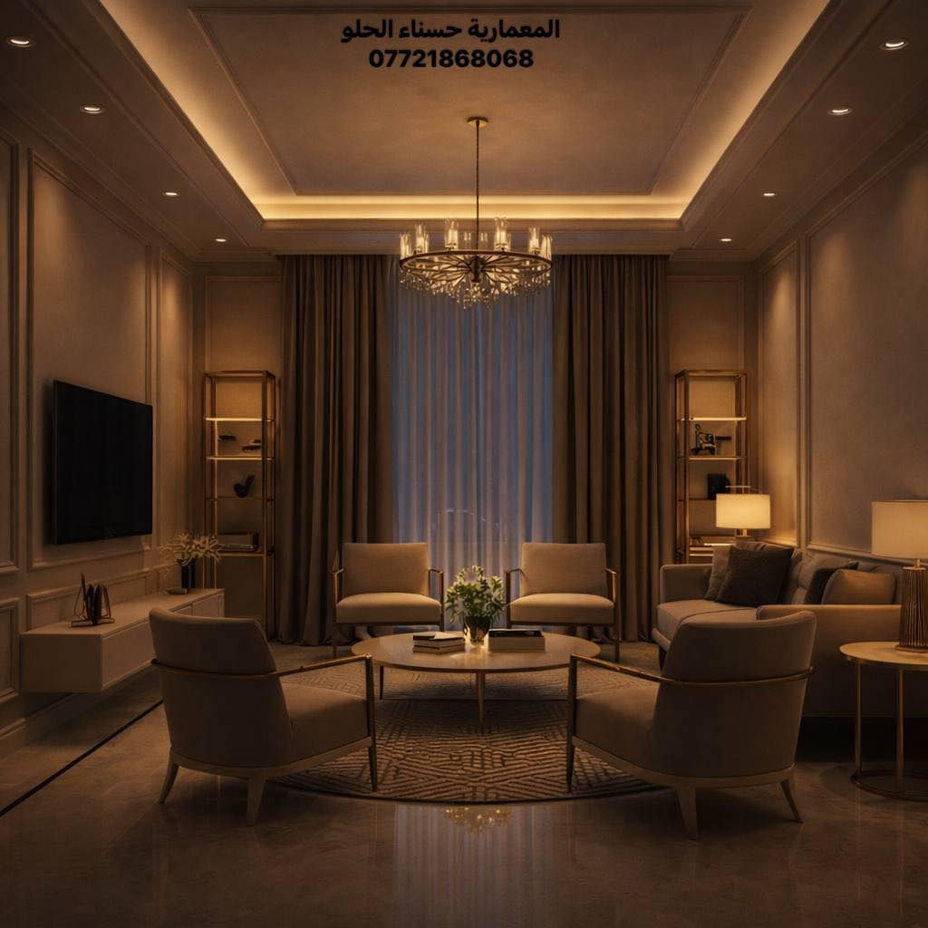 من أعمالي | تصميم داخلي لصالة معزولة
في محافظة بغداد

بالتعاون معنا
نقدم تصميم متكامل يشمل:
تصاميم داخلية  | تصاميم خارجية
تصاميم مخططات معمارية | ميكانيكة 
 
وكل التفاصيل نشتغلها بدقة واهتمام.
شغلنا مو مجرد صور تنرسل،
وإنما نتابع مع  الزبون خطوة بخطوة ونشرح له آلية التنفيذ ليوصل للنتيجة المطلوبة على أرض الواقع

لطلب كافة أعمال التصميم
التواصل واتساب : ***********
