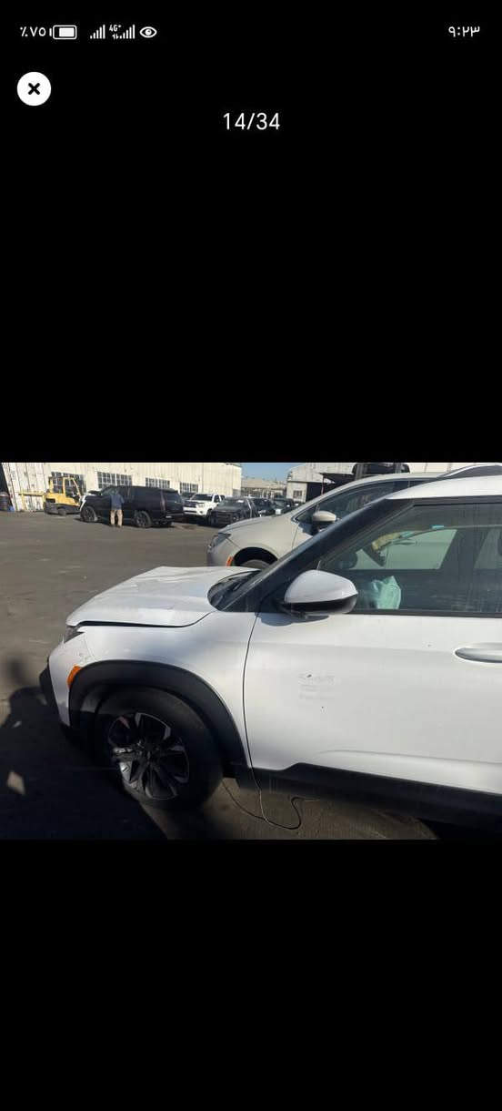 🔷السيارة : شوفرليت ترايل بلايزر LT
🔷سنة الصنع : 2023
🔷اللوحة : ميسان 
🔶السعر : 137
🔷الضرر : (صور الضرر مرفقة بالاعلان)
______________________________________
🔷المواصفات:
🔹حجم المحرك 3 سلندر 1.3L توربو 
🔹رادار امامي وجانبي وخلفي
🔹تنبيه الخروج عن المسار
🔹كراسي مخمل
🔹كرسي السائق كهرباء
🔹تدفئة الكراسي الامامية
🔹اوتو ستوب
🔹دفع رباعي AWD
🔹ويل كب حجم 17 انج مع اطارات بحالة جيدة
🔹وضعيات قيادة
🔹لايتات LED بالكامل
🔹شاشه تحكم بالايعازات
🔹تحكم ستيرن جهتين
🔹بصمة ابواب وتشغيل وتشغيل عن بعد
🔹مع باقي المواصفات الاعتيادية
————————————————————————
☎️ الاتصال :
***********
📍 ميسان العماره- حي الجمعيات
