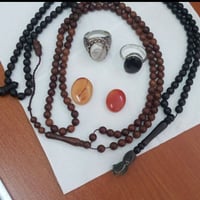 سبحة يسر • عقيقة صفراء • نقش ابرة يدوي