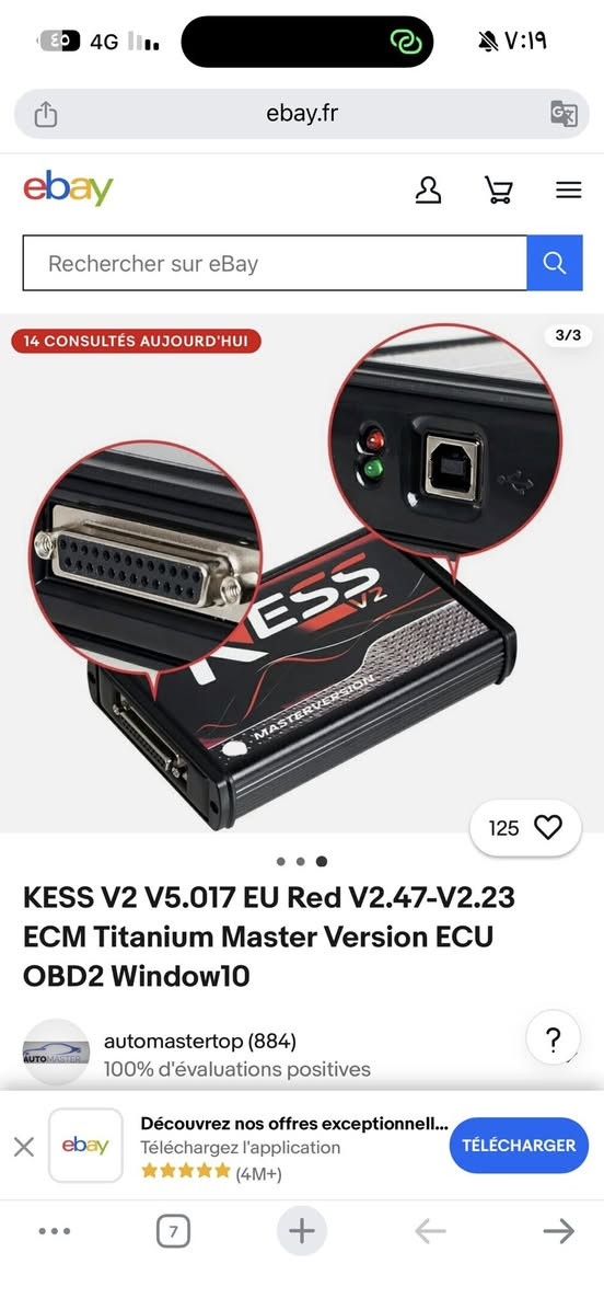 هذا الجهاز هو Kess V2 (نسخة V5.017)، وهو أداة متخصصة لبرمجة وتشخيص وحدة التحكم في المحرك (ECU) في السيارات. 
الوظيفة: يُستخدم لقراءة وكتابة ملفات برمجة المحرك (Chip Tuning) مباشرة عبر منفذ OBD-II بالسيارة لتحسين الأداء. 
المميزات: يأتي مع برمجيات Ksuite V2.80 ويتميز بعدم وجود قيود على عدد مرات الاستخدام (Unlimited Tokens) في هذه النسخة. 
المحتويات: تتضمن المجموعة الواجهة الرئيسية (الأداة)، كابلات توصيل متنوعة (مثل OBD2 وكابلات بنش)، وأسطوانة تحتوي على البرنامج. 
التوافق: يدعم مجموعة واسعة من السيارات، الشاحنات، والدراجات النارية.


**إذا كنت صاحب هذا الإعلان وتريد حذفه لأي سبب، رجاءا أرسل رسالة إلى الدعم الفني**