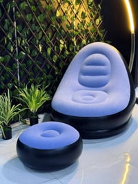 متوفر كرسي نفخ وجه قماش شامو مع وسادة استرخاء او طبلة طعام لأهل الألعا...