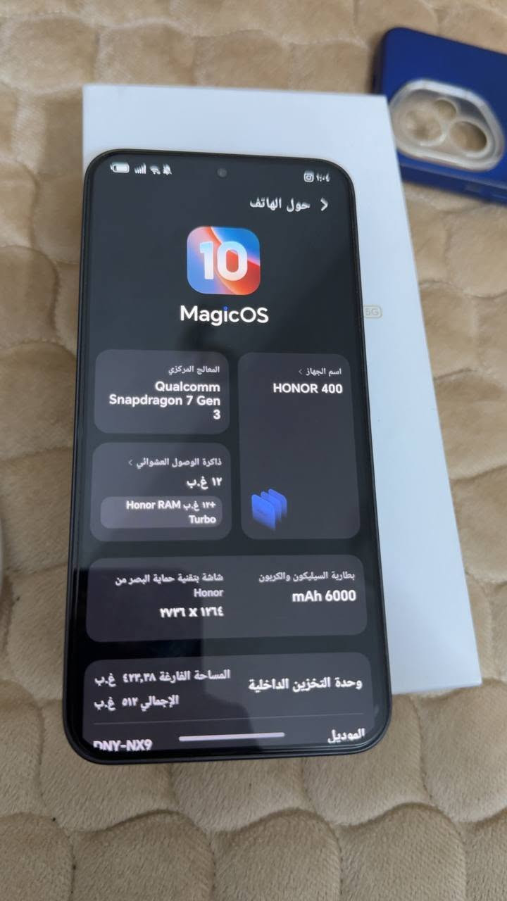 السلام عليكم
هونر 400 العادي ذاكرة512 
نظيف حيل استخدام ثانوي 
كامل ملحقات الشاحن بعده بالنايلون 
السعر 425 وبي مجال ... الخاص مفتوح 
مكاني بابل المسيب


**إذا كنت صاحب هذا الإعلان وتريد حذفه لأي سبب، رجاءا أرسل رسالة إلى الدعم الفني**