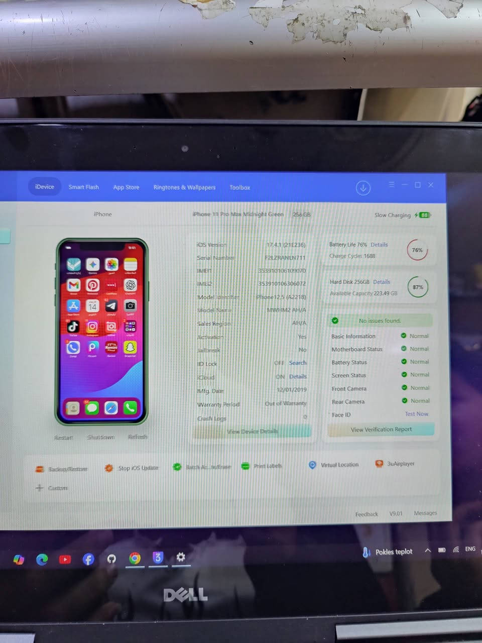 السلام عليكم ايفون 11 برو ماكس 🤑 ذاكرة 256 الجهاز وكالة
مستخدم واحد من نزل اخذته ماستر💯 لحد الان وتر بروف 
كلشي ما مبدل بي🔥 تفحص وين ما تريد البطارية 75 بالحاسبة 
تقرا 76👏 بلادية ما تصرف ابد شحنها تترحم الي عليه 
الجهاز فقط بي سماعة المكالمات ناصية تفتح سبيكر عادي والكامرة الزوم فقط بي رجة مرات تجي وتروح غير هاي ترجعه وتاخذ فلوسك السعر 300👌
موجود واتساب *********** أو خاص📍 مكاني بغداد الشعلة
