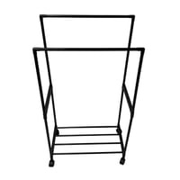 علاقة ملابس مزدوجة • رف أحذية • هيكل فولاذي بعجلات