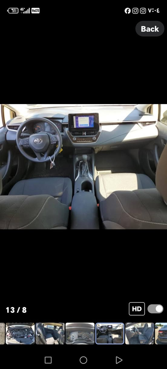 كورلا هايبرد للبيع موديل ٢٠٢٥ مرقم وكامله بس الجاملغ بارد فقط بدون صبغ بدون ايرباك ماشيه ٥الاف اللستفسار ***********
