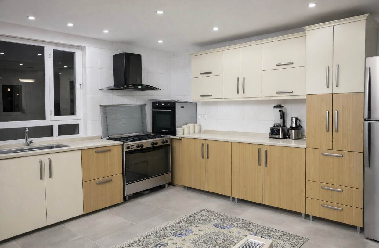 سڵاو ئەو کاوەنتەرە دار mdf بۆ فرۆشتن دەستی دوو زۆر نوێ مایە زۆر خاوێن ئەسڵی مەحکەم مۆدێرن کوالێتی باش

قیاسات ٢ مەتر و نیو کاوەنتەر بە ١ مەتر و نیو مەخسەل

نرخی پێشتر کڕین بە نوێی ١٦ وەرەقە 

 نرخی ئێستا و کۆتایی ٩٠٠ هەزار 700$ قفڵ

بۆ زانیاری و پرسیار نامە بنێرە

 شوێن هەولێر

سلام عليكم هالمجموعة من خزانات المطبخ مع الكاونتر خشب mdf + الحوض - للبيع، جديدة تقريباً وحالتها ممتازة، الجودة عالية ومودرن.

المقاسات: ٢.٥ متر كاونتر × ١.٥ متر مغسلة 

الوصف:
✔ مواد قوية ومتينة
✔ تصميم نظيف وعصري يناسب أي مطبخ
✔ تخزين واسع (خزانات علوية وسفلية)
✔ حالة ممتازة، بدون أي ضرر كبير

اشتريت جديد بسعر عالي، والحين للبيع بسعر عادل.
ممتاز لتحديث مطبخك أو تجهيز بيت جديد.

السعر النهائي: ٩٠٠ ألف دينار 700$ 
الموقع: هولير / أربيل

للاستفسار أو الشراء:إرسال رسائل خاصة عبر مسنجر
 

Modern Kitchen Wood MDF Cabinet Set with Countertop + Sink | Excellent Condition | 2.5m by 1.5m 

⸻

Description:

High-quality kitchen wood mdf cabinet set with countertop and built-in sink, in excellent condition.

✔ Size: 2.5m x 1.5m
✔ Strong, durable materials
✔ Clean, modern design (matches any kitchen)
✔ Spacious storage (upper + lower cabinets)
✔ Very well maintained, no major damage

Originally purchased at a high price — selling at a fair value.

Perfect for upgrading your kitchen or new home setup.

Only selling due to moving.

Price is already set based on condition and quality. Serious buyers only.

Price 700$ 900 000 IQD 

Please contact via messenger 
Thank you 

Location Erbil Hawler أربيل, العراق


**إذا كنت صاحب هذا الإعلان وتريد حذفه لأي سبب، رجاءا أرسل رسالة إلى الدعم الفني**