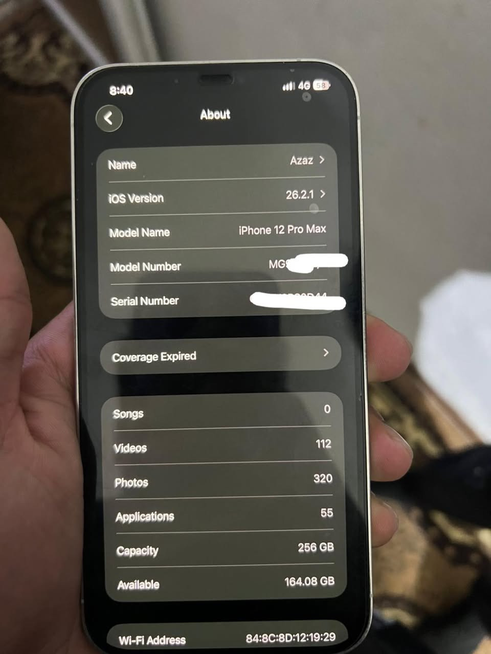 السلام عليكم  12 PRO MAX   [256g] بطاريه 85 جهاز مامفتوح فقط ضهر مكسور  450 مكاني بغداد
*********** واتساب
