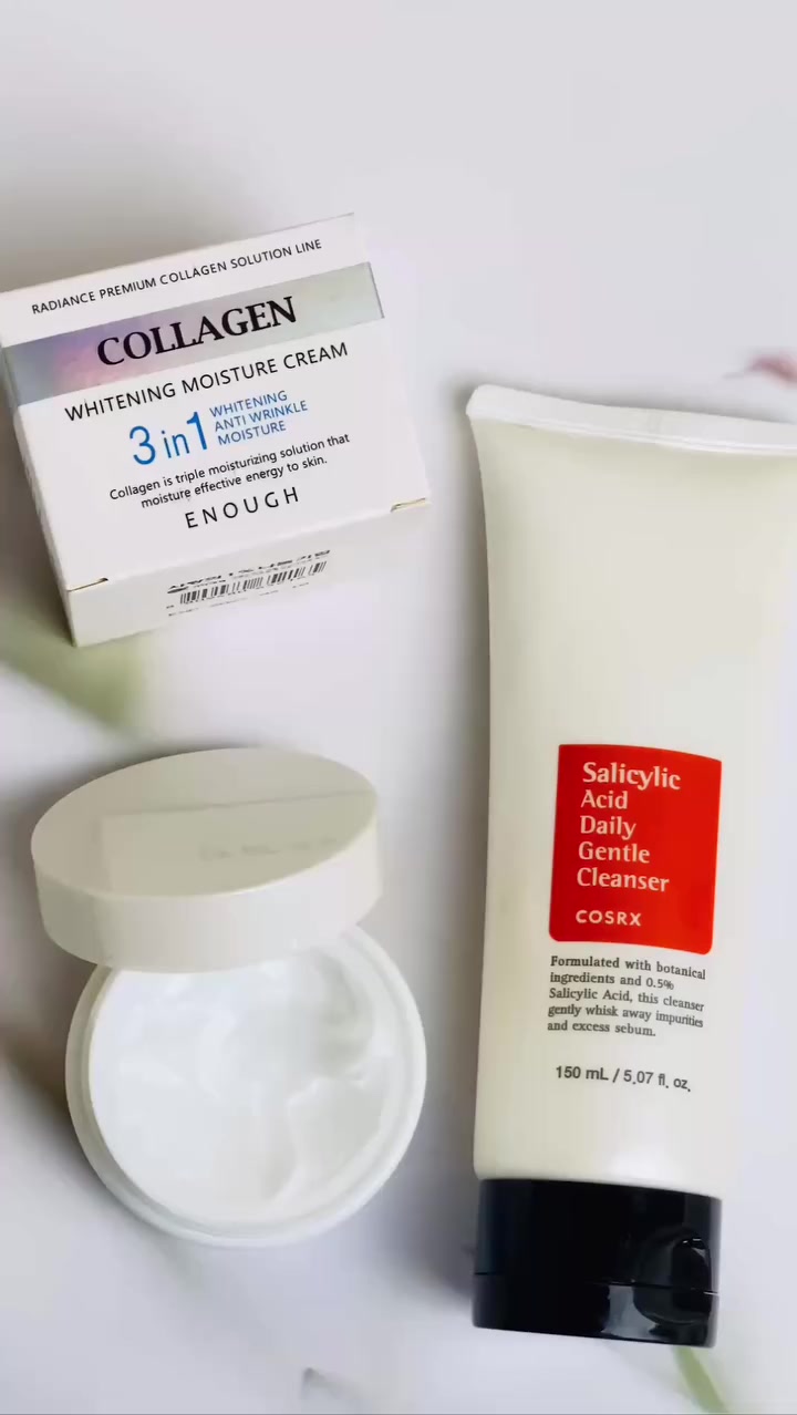 ✨ ثنائي العناية بالبشرة الكوري وصل ✨
إذا تريدين بشرة مشدودة، ناعمة ومشرقة مثل الكوريات 😍🇰🇷

💗 كريم الكولاجين الكوري
▪️ يقلل التجاعيد والخطوط الرفيعة
▪️ يرطب البشرة ترطيب عميق طول اليوم
▪️ يعطي ملمس ناعم ومرن
▪️ ينطي نضارة وحيوية من أول استخدام

🫧 غسول COSRX الأصلي
▪️ ينظف البشرة بعمق بدون ما ينشفها
▪️ يساعد يقلل الحبوب والرؤوس السوداء
▪️ ينظم إفراز الدهون
▪️ يخلي البشرة نظيفة ومنتعشة


**إذا كنت صاحب هذا الإعلان وتريد حذفه لأي سبب، رجاءا أرسل رسالة إلى الدعم الفني**