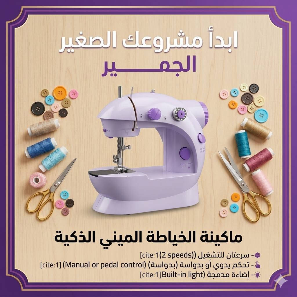 🧵 ماكينة الخياطة الاحترافية SM-202A 🧵
الحل الأمثل لإبداعك المنزلي وتصليحاتك السريعة بجودة عالية!
✨ لماذا تختار موديل SM-202A؟
🎮 تحكم مزدوج: صممت لراحتك، يمكنك تشغيلها يدويًا أو عبر دواسة القدم للتحكم الكامل.
⚡ سرعة مضاعفة: تتميز بنظام الخيط المزدوج الذي يمنحك غرزة قوية وسرعة إنجاز احترافية.
⚙️ سرعتان للتشغيل: اختر السرعة التي تناسب نوع القماش ودقة العمل.
💡 إضاءة مدمجة: مزودة بضوء LED عند التشغيل لضمان رؤية واضحة لأدق التفاصيل.
📦 محتويات العلبة (كل ما تحتاجه للبدء!):
✅ 4 بكرات خيوط (2 منها جاهزة بالخيط).
✅ إبرة خياطة إضافية.
✅ دواسة قدم تشغيلية.
✅ محول كهربائي أصلي.
📐 المواصفات التقنية:
الموديل: SM-202A.
الأبعاد: تصميم مدمج وموفر للمساحة (18 * 20 * 12 cm).
مفاتيح التحكم: زر تشغيل وإطفاء سهل الاستخدام.
ابدأ مشروعك الصغير أو حافظ على أناقة ملابسك مع هذه الماكينة العملية! 🛒✨
كل هاذه بسعر ب20الف وتوصيل مجاني


**إذا كنت صاحب هذا الإعلان وتريد حذفه لأي سبب، رجاءا أرسل رسالة إلى الدعم الفني**