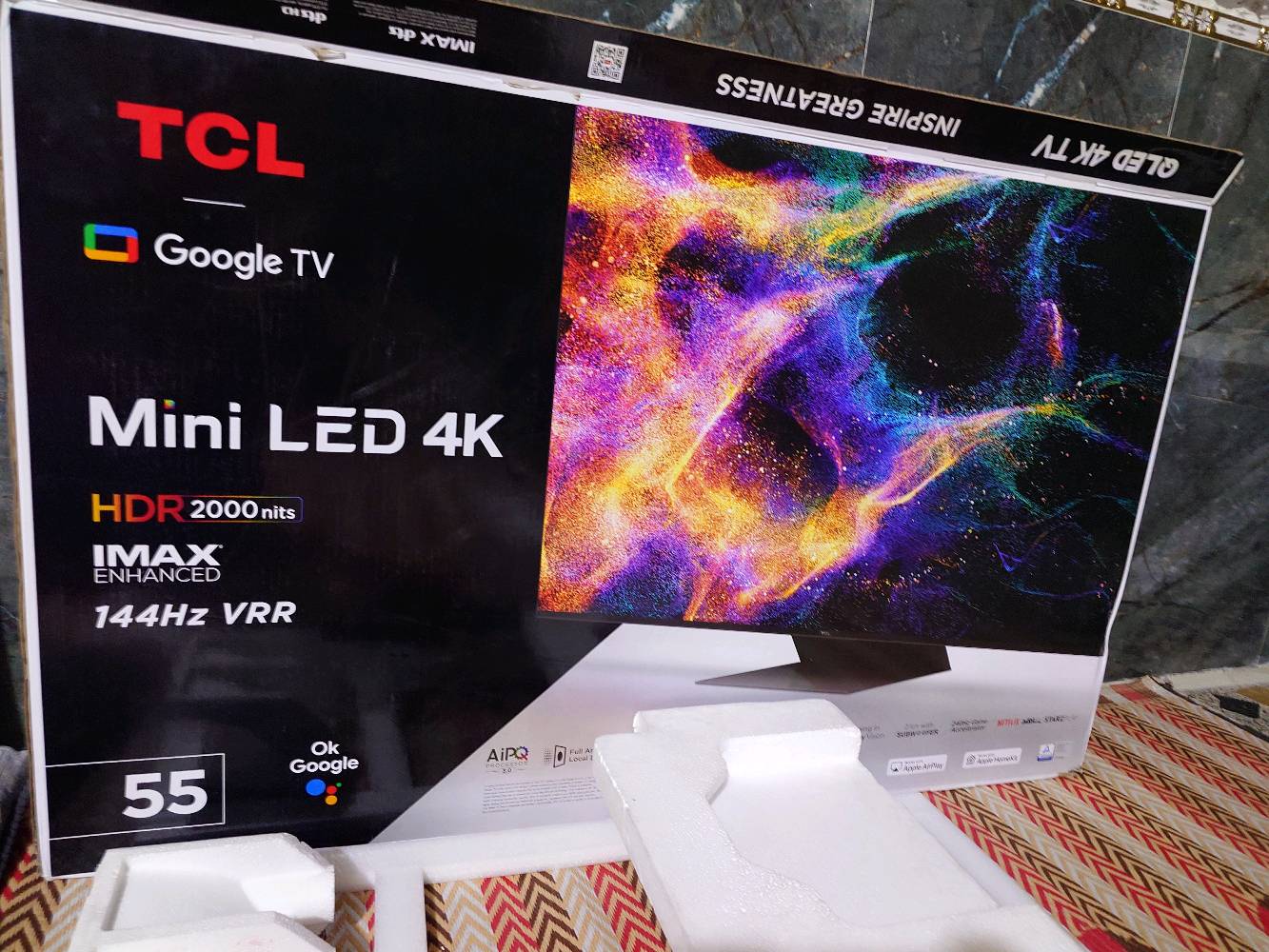 شاشة tcl c845 منلد حجم 55 نظافة 100 % مع كافة ملحقاته وكارتونته ووصل الضمان للبيع السعر 850 وبيها مجال عنواني بغداد اي استفسار عالرقم ***********