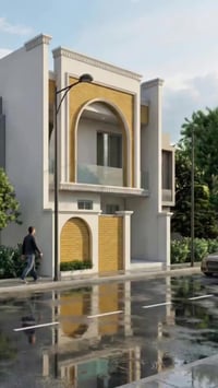 م تصميم واجهة منزل بعرض 7.5m بأسلوب نيو كلاسيك بلمسة عصرية MUHANNAD 07...