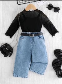 طقم بناتي انيق باللون الاسود 🖤😍. القياسات من 6 اشهر الى 2 سنة السعر: 1...