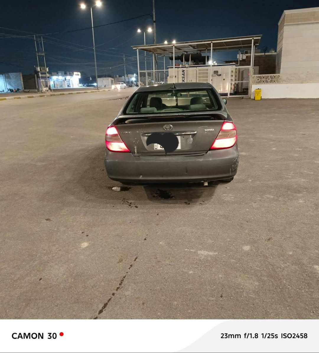 سلام عليكم كامري 2004  محرك 2400            بي تبخير. بدون تنقيص
فقط رقم انكليزي سنويه بسمي لل 2027
 كير اوتو جديد السياره محتاجه صبغ عام وترتيبات 
مصبوغه عام وبيه جراد السياره فوول.  مواصفات كشانت كهرباء لايت زنون كهربائيات كله شغاله غرفته جديده صدر جديد ويل كروم جام كهرباء مسجل راديو بلادي شركه 
السعر 75  وبيه مجال مكاني الرمادي 
*********** واتساب 
*********** واتساب
