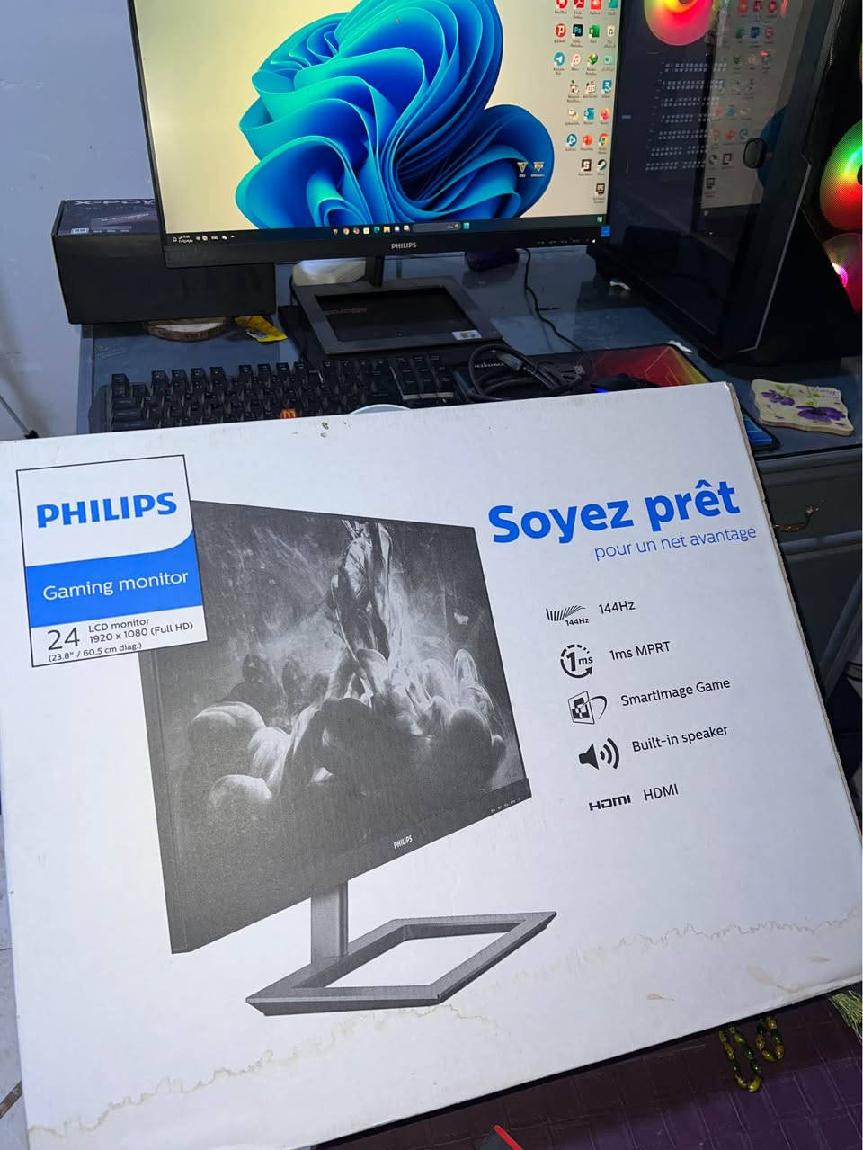 تجميعة كاملة بدون كرت شاشة + المعالج بي كرت شاشة داخلي يكفي ويوفي يشغل اغلب الالعاب القويه مثل فيفا او تومب رايدر او ردد ردبشن او فورتنايت وغيرها هواي العاب قويه تشتغل وبدقة عالية
AMD ryzen 5 pro 4650G : المعالج
16 mg : Ram
POWER 600W
Case galax 4fan rgb
Motherboard 450
PHILIPS شاشة نوع
144Hz
1920 × 1080/ 24
كيبورد ميكانيكي
FRNTECH ماوس
جهاز حماية يتحمل 1500VA
السعر 475 وبيها مجال مكاني البصرة
ومتوفر توصيل داخل البصرة وهذا رقمي للأستفسار *********** متوازي عليها ومستعجل ع البيع البصرة, العراق
