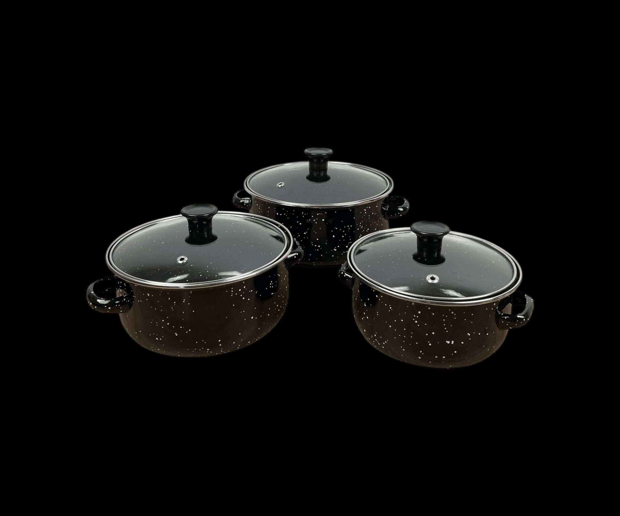 سيت قدور طبخ إيناميل ثلاثي مع أغطية زجاج
الاستخدامات

طهي الشوربات، المرق، الرز، والمعكرونة.

تحضير اليخنات والأطعمة اليومية بكميات مختلفة.

مناسب للاستخدام اليومي في المطبخ المنزلي.

مثالي للعائلات الصغيرة والمتوسطة.

المميزات

سيت مكوّن من 3 قدور بأحجام مختلفة لتغطية جميع احتياجات الطبخ.

مصنوع من معدن مطلي بطبقة إيناميل مقاومة للحرارة وسهلة التنظيف.

أغطية زجاجية شفافة مع فتحة بخار لمتابعة الطهي دون رفع الغطاء.

توزيع متوازن للحرارة يساعد على طهي متجانس.

مقابض جانبية متينة لسهولة الحمل والاستخدام.

تصميم منقّط أنيق باللون الأسود يناسب جميع المطابخ.

المقاسات:

- الكبير: قطر 20 سم – ارتفاع 9 سم
- الوسط: قطر 18 سم – ارتفاع 8.5 سم
- الصغير: قطر 16 سم – ارتفاع 8 سم

قياس الكارتون: 20 × 20 × 17 سم

محتويات الصندوق

قدر كبير قطر 20 سم + غطاء زجاجي.

قدر وسط قطر 18 سم + غطاء زجاجي.

قدر صغير قطر 16 سم + غطاء زجاجي.

الملاحظات

مناسب لمعظم أنواع المواقد المنزلية.

يُفضّل استخدام أدوات خشبية أو سيليكون للحفاظ على طبقة الإيناميل.

لا يُنصح بتعريض القدر لصدمة حرارية مباشرة (من حرارة عالية إلى ماء بارد).

يُغسل قبل الاستخدام الأول.

سعر 19 الف دينار

توصيل بغداد 3 محافظات 5

للتواصل والطلب فقط عبر تلي 📲 @aseadhasan
❌ لا أتابع أي منصة أخرى


**إذا كنت صاحب هذا الإعلان وتريد حذفه لأي سبب، رجاءا أرسل رسالة إلى الدعم الفني**