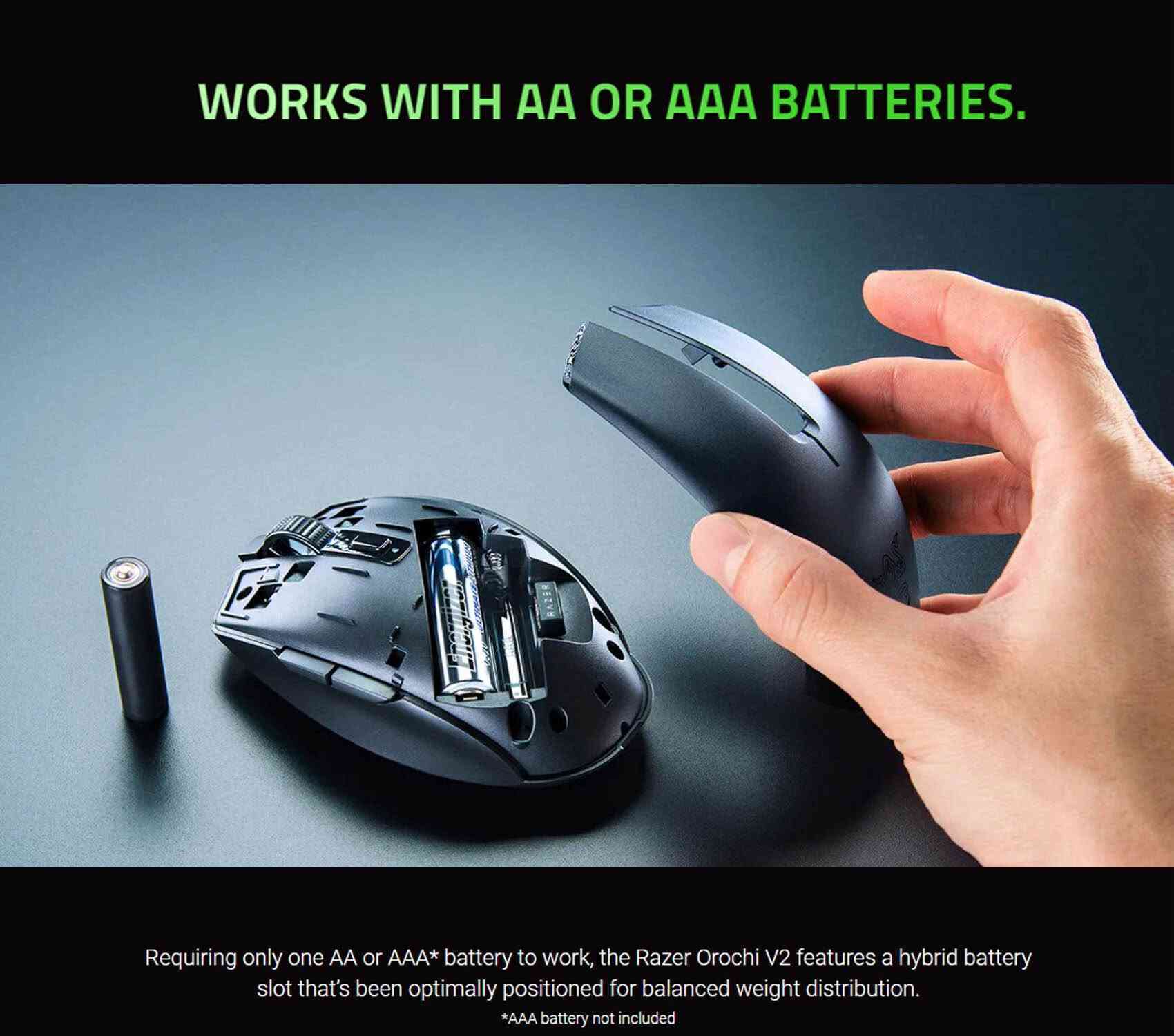 Razer Orochi V2 – Wireless Gaming Mouse

🔹 الاتصال: Razer HyperSpeed Wireless + Bluetooth 📶
🔹 الوزن: أقل من 60g لتجربة لعب خفيفة وسريعة ⚡
🔹 المستشعر: Razer 5G Optical Sensor بدقة تصل إلى 18,000 DPI 🎯
🔹 Polling Rate: حتى 1000Hz
🔹 الأزرار: 6 أزرار قابلة للتخصيص
🔹 السويتشات: Razer Mechanical Switches Gen 2 بعمر يصل 60 مليون ضغطة
🔹 البطارية: حتى 950 ساعة عبر Bluetooth 🔋
🔹 التوافق: PC / Laptop / Mac
🔹 التصميم: مدمجة وخفيفة، مناسبة للتنقل والجيمينغ اليومي

💡 ماوس احترافي يجمع بين الوزن الخفيف، الاستجابة السريعة، وعمر البطارية الطويل لعشاق الألعاب والعمل.  

السعر : 45 الف
خدمة توصيل 🚚 لكافة أنحاء العراق 🇮🇶 حلة, بابل


**إذا كنت صاحب هذا الإعلان وتريد حذفه لأي سبب، رجاءا أرسل رسالة إلى الدعم الفني**