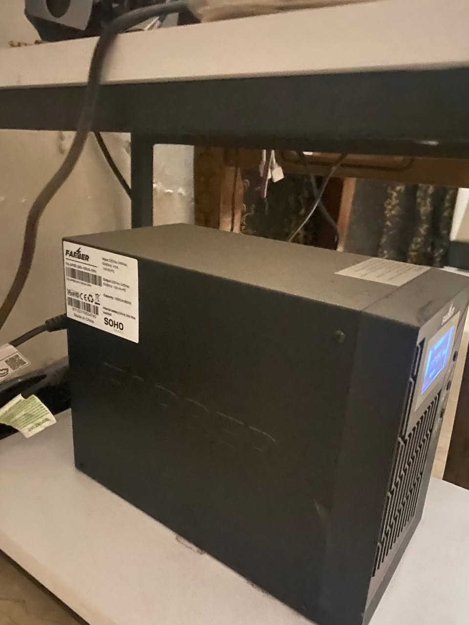 السلام عليكم
يو بي إس للبيع 
فاربر اصلي ابو الضمان 
1kv online 
بعده جديد بطاريات جديدة وما مبدله 
سعر 250 وبي مجال الكارتونه وياه


**إذا كنت صاحب هذا الإعلان وتريد حذفه لأي سبب، رجاءا أرسل رسالة إلى الدعم الفني**