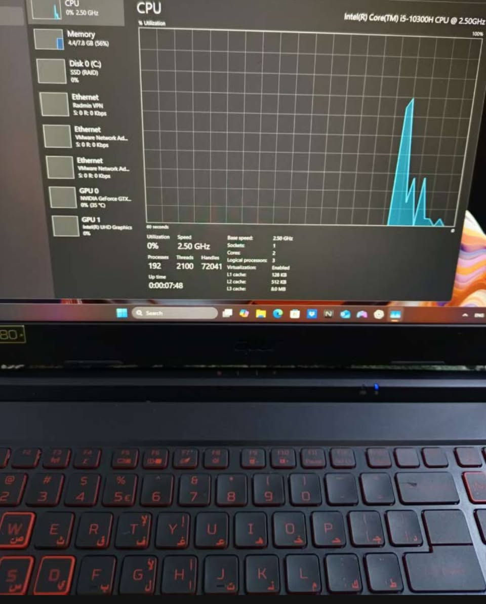 ايسر نايترو 5 كيمنك / جوه السوك
i5 جيل 10 H
GTX1650
DDR4- 8G
SSD- 256G
الجهاز يشغل اغلب الالعاب القويه والتطبيقات  
كلش نضيف بطاريته تطول 3 ساعات ما مستخدم هواي
كارتونته ويا + ماوس جديد
السعر 570 الف 
العنوان النجف ***********
