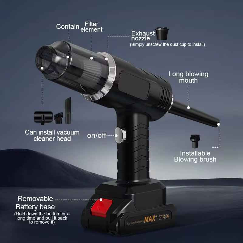 مكنسة يدوية لاسلكية متعددة الوظائف – موديل MA-012

مكنسة يدوية لاسلكية بتصميم مدمج، مخصّصة للتنظيف السريع والعملي في الأماكن الضيّقة ومع الاستخدام اليومي.

 • تصميم لاسلكي ومحمول لسهولة الاستخدام والتنقّل
 
• محرك DC مدمج داخل هيكل مصنوع من ABS
 
• بطارية قابلة للفصل لسهولة الشحن والاستخدام
 
• نظام فلترة مع حاوية مخصّصة لتجميع الغبار
 
• تأتي مع مجموعة فوهات للتنظيف والنفخ
 
• مناسبة للتنظيف الجاف والاستخدامات المتعددة

 • نوع المنتج: مكنسة يدوية متعددة الوظائف
 • نوع المحرك: محرك DC
 • الجهد الكهربائي الاسمي: 18.5 فولت
 • سعة حاوية الغبار: 0.4 لتر
 • مصدر الطاقة: بطارية ليثيوم قابلة للفصل
 • مدخل الشحن (المحوّل):
100–240V AC ~ 50/60Hz
للطلب ولاستفسار واتساب *********** النجف, العراق
