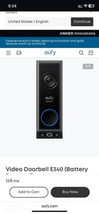 Eufy E340 • دقة 2K • جرس مدمج