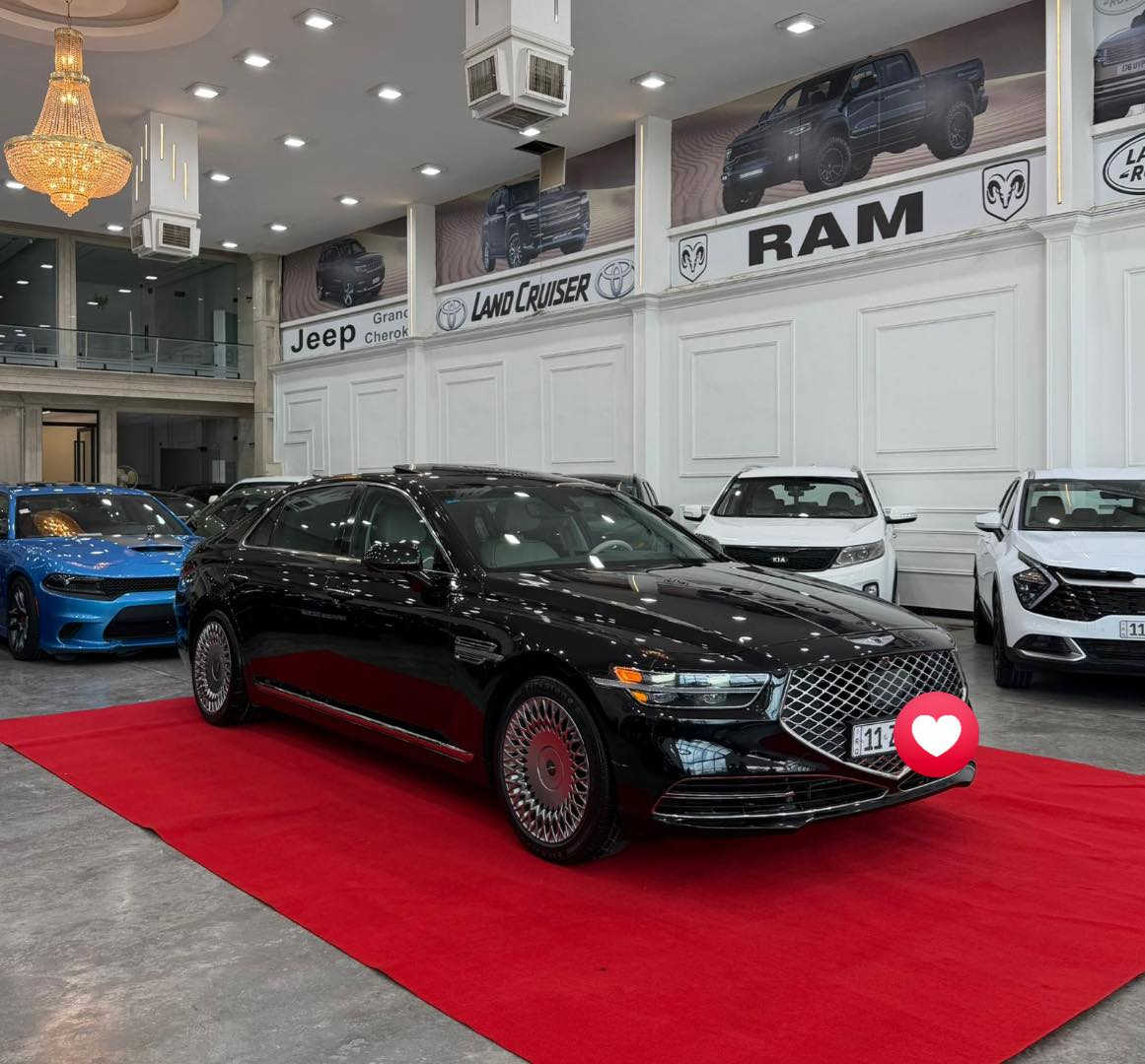‏(Genesis .G90 )
موديل : 2022 
ماشية : 49 الف 
المواصفات 
فتحة 
بصمة 
بصمة ابواب 
شاشة 
شاشات خلفية 
كاميرات 360 درجة 
رادارات 
تحديد مسار 
قيادة ذاتية 
داتا شو 
توقف ذاتي عند الاقتراب 
كشنات جلد 
كشنات كهرباء 
كشنات الخلفية VIP
كشنات تدفئة + تبريد 
ذاكرة خزن ميموري 
صاجات 
شاحن موبايل 
 5 برات كهرباء
حساسات امامية + خلفية 
ماوس 
سستم صوت سماعات 
قطعتين تبريد 
التنته كنتارة 
تحكم ستيرن جهتين 
كروز سرعة 
شفتات ستيرن 
ستيرن كهرباء 
ستيرن هيتر 
مري شفط كهرباء 
اشاير بالمري 
ترحيب 
الصندوك كهرباء 
ويل كب كروم 
دبل كزوز 
لايت زنون 
لد امامي 
بك لايت لد 
المكينة 8 سلندر 5000 
(رقم بغداد الجديد مشروع وطني بأسمي)
الحادث : جاملغ امامي مفتوح فقط نفس الون بدون صبغ بدون ايرباك . السيارة بيها باب خلفية فقط دبل كود . 
السعر اتصل وتدلل على الرقم ***********
عنوان السياره المنصور
