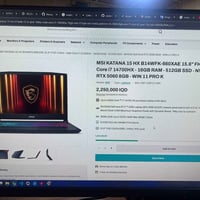 شباب لابتوب مستخدم شهر نضافه ١٠٠% MSI KATANA 15 HX B14WFK-660XAE 15.6"...